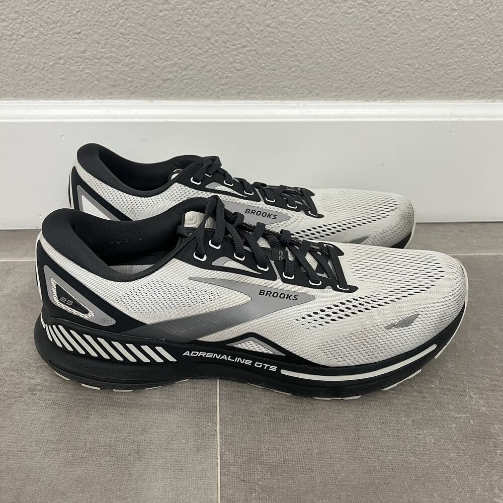 Brooks Adrenaline GTS 23 Mens 12.5D White Athletic Sneaker Shoes 1103911D065